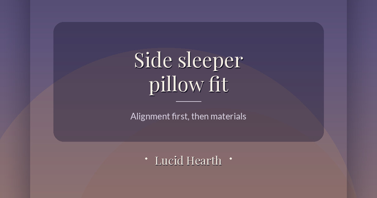Best Ergonomic Pillows for Side Sleepers: A Calm, Practical Buying Framework