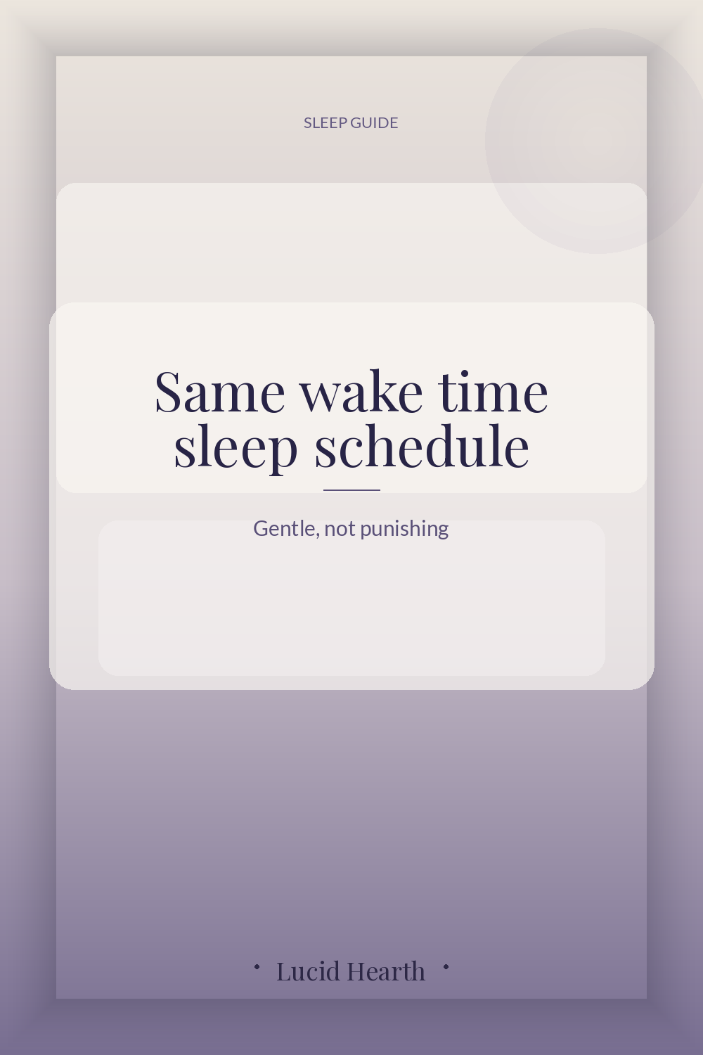 Pinterest pin: "Same wake time, sleep schedule"