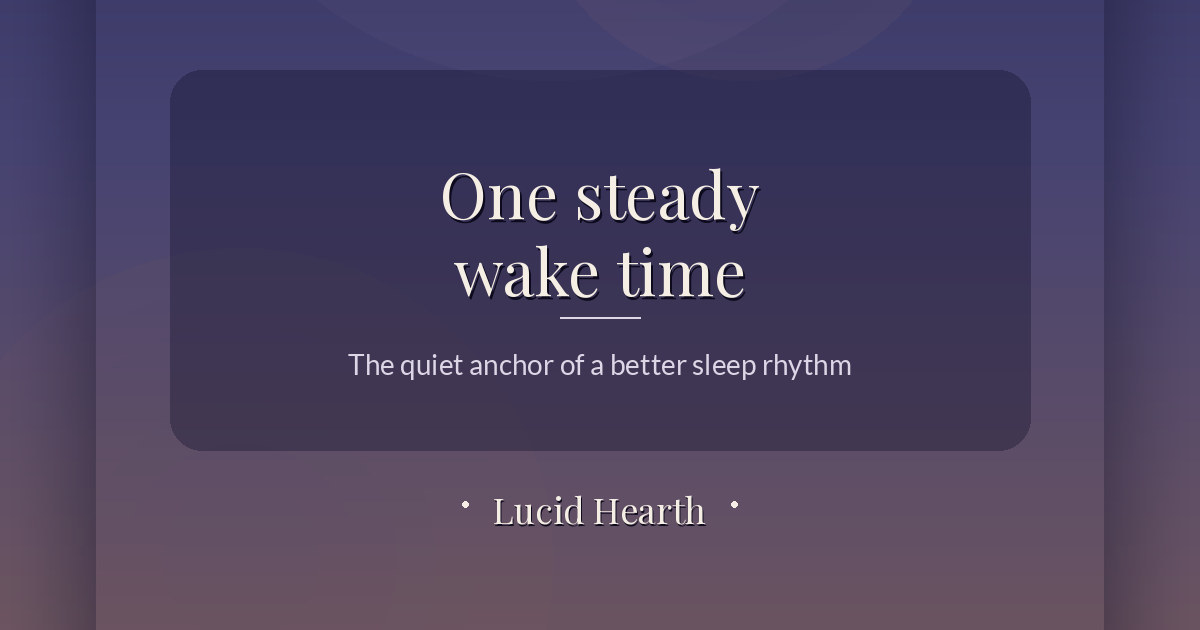 Same Wake Time: Why It Helps More Than Sleeping In