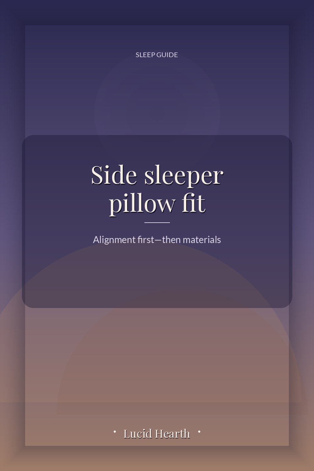 Pinterest pin: "Side sleeper pillow fit"