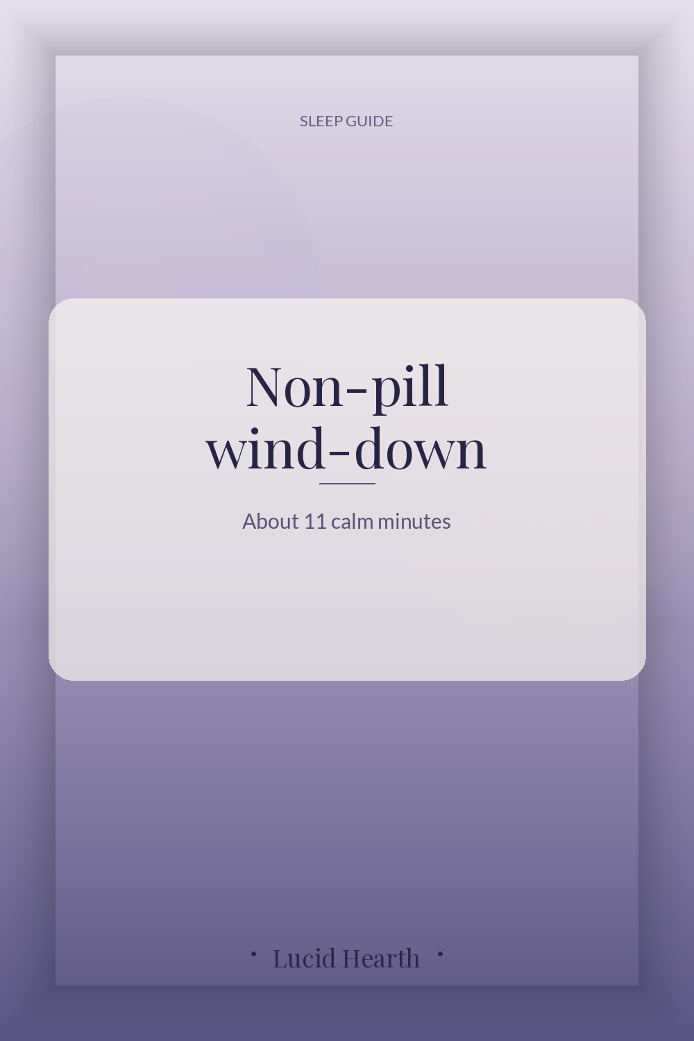 Pinterest pin: "Non-pill wind-down"
